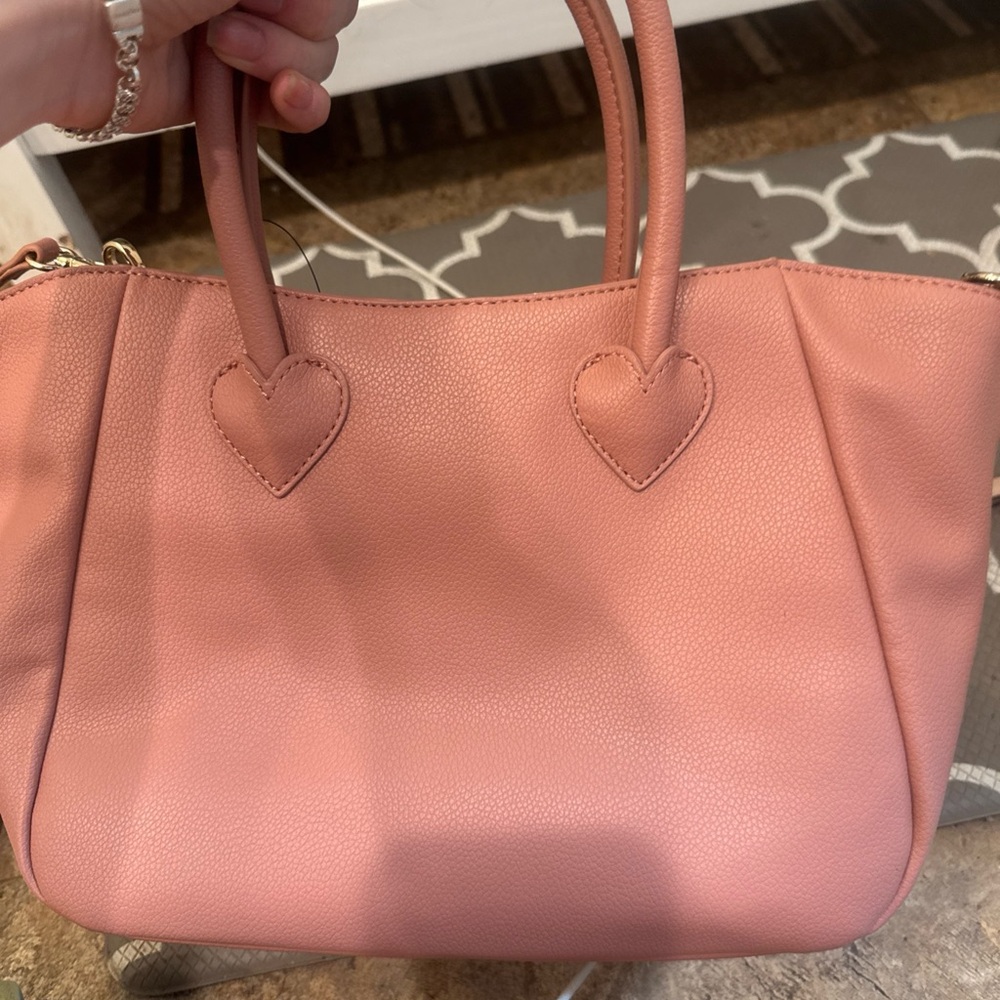 LC Lauren Conrad Pink Crossbody Bag with Heart Details